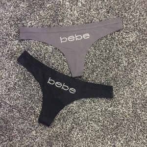 2 pairs of Bebe thongs